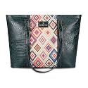 THE CLOWNFISH Valentine Printed Handicraft Fabric &amp; Faux Leather Handbag for Women Ladies Tote for Women College Girls
