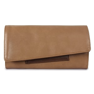the clownfish gracy collection womens wallet clutch ladies purse with multiple card slots light brown