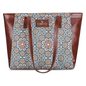 the clownfish valentine printed handicraft fabric amp faux leather handbag for women ladies tote for women college girls