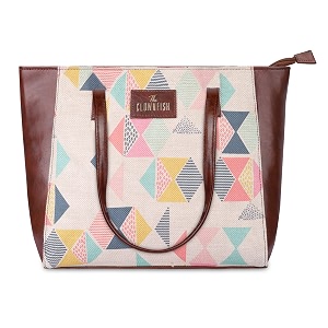 the clownfish valentine printed handicraft fabric amp faux leather handbag for women ladies tote for women college girls