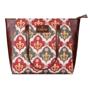 the clownfish valentine printed handicraft fabric amp faux leather handbag for women ladies tote for women college girls