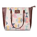 THE CLOWNFISH Valentine Printed Handicraft Fabric & Faux Leather Handbag for Women Ladies Tote for Women College Girls