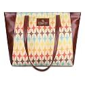 THE CLOWNFISH Valentine Printed Handicraft Fabric &amp; Faux Leather Handbag for Women Ladies Tote for Women College Girls
