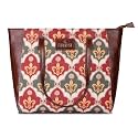 THE CLOWNFISH Valentine Printed Handicraft Fabric &amp; Faux Leather Handbag for Women Ladies Tote for Women College Girls