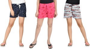 club a9 printed women dark blue red white beach shorts