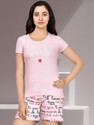 Club A9 Women Top & Shorts Set Pink Printed