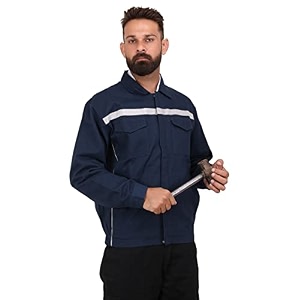 club twenty one workwear men39s safety cotton jacket with reflective piping