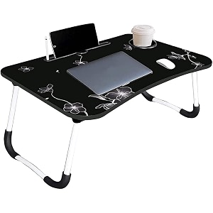 cluc study tablebed tablefoldable and portable woodenwriting desk for officehomeschool black flower