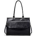 CLUCI Briefcase for Women Oil Wax Leather Business 15.6 Inch Laptop Handbag Vintage Slim Large Shoulder Work Bag