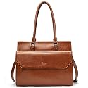 CLUCI Briefcase for Women Oil Wax Leather Business 15.6 Inch Laptop Handbag Vintage Slim Large Shoulder Work Bag