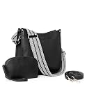 CLUCI Purses for Women, Vegen Leather Crossbody Bags for Woman Trendy, 2PCS Hobo Handbag with 2 Adjustable Guitar Strap