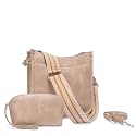 CLUCI Purses for Women, Vegen Leather Crossbody Bags for Woman Trendy, 2PCS Hobo Handbag with 2 Adjustable Guitar Strap