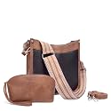 CLUCI Purses for Women, Vegen Leather Crossbody Bags for Woman Trendy, 2PCS Hobo Handbag with 2 Adjustable Guitar Strap