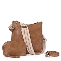 CLUCI Purses for Women, Vegen Leather Crossbody Bags for Woman Trendy, 2PCS Hobo Handbag with 2 Adjustable Guitar Strap