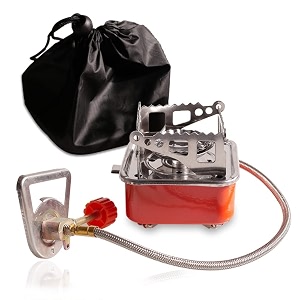portable camping stove square stoves backpacking heater adjustable valve stainless steel material with piezo ignitionwindproof camp stove for outdoor hiking cookingliquefied petroleum gas