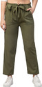 clugenix Slim Fit Women Dark Green Trousers