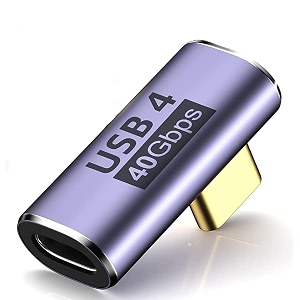90 degree right angle usb c male to usb c female adapter 40gbps usb type c thunderbolt 43 extender for macbook pro imac ipad pro tablet phones and other type c devices