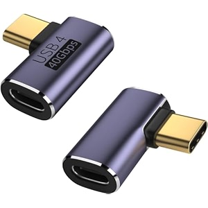 90 degree right angle usb c male to usb c female adapter 40gbps usb type c thunderbolt 43 extender for macbook pro imac ipad pro tablet phones and other type c devices