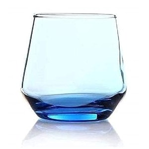 set of 6 glass for dining table water juice glass milkcold drink whiskey cocktail lead-free perfect for home whisky blue 370ml