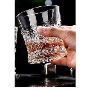 set of 6 glass for dining table water juice glass milkcold drink whiskey cocktail lead-free perfect for home gk whisky4 glass 325ml