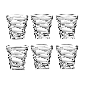 set of 6 glass for dining table water juice glass milkcold drink whiskey cocktail lead-free perfect for home spiral whiskey glass 310ml