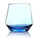 (Set of 6 Glass for Dining Table, Water, Juice Glass, Milk,Cold Drink, Whiskey, Cocktail, Lead-Free, Perfect for Home (Whisky Blue 370ML)