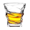 (Set of 6 Glass for Dining Table, Water, Juice Glass, Milk,Cold Drink, Whiskey, Cocktail, Lead-Free, Perfect for Home (Spiral Whiskey Glass 310ML)