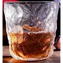 (Set of 6 Glass for Dining Table, Water, Juice Glass, Milk,Cold Drink, Whiskey, Cocktail, Lead-Free, Perfect for Home (Texture Whiskey Glass HQ 300ML)