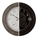 CLXEAST 24" Illuminated Outdoor Atomic Wall Clocks Waterproof,IP65 Rating