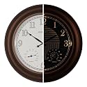 CLXEAST 24" Illuminated Outdoor Atomic Analog Clocks Waterproof