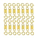 Clysoru Magnetic Necklace Clasps and Closures 14k Gold and Silver Two Spring Clasps Beads Chain Extender Necklaces Bracelet Safety Magnetic Locking Jewelry Clasp Converter (14 pcs Golden)