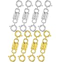Clysoru Magnetic Necklace Clasps and Closures 14k Gold and Silver Two Spring Clasps Beads Chain Extender Necklaces Bracelet Safety Magnetic Locking Jewelry Clasp Converter