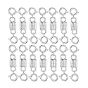 Clysoru Magnetic Necklace Clasps and Closures 14k Gold and Silver Two Spring Clasps Beads Chain Extender Necklaces Bracelet Safety Magnetic Locking Jewelry Clasp Converter (14 pcs Silvery)