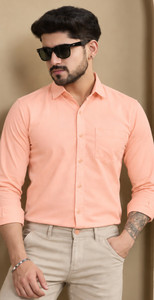 Clyver Men Regular Fit Solid Button Down