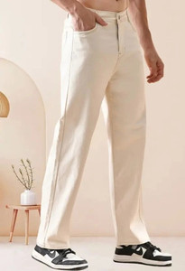 Clyver Straight Fit Men Beige Jeans