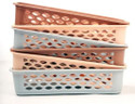 CMENTERPRISE 6pcs Colorful Trays, Basket Storage Box