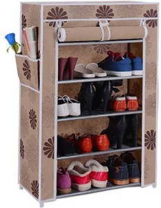 CMerchants 5-L-SHOE-RACK Metal Collapsible Shoe Stand