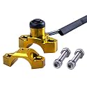 ORAEVY CNC Universal Motorcycle Engine Stop Start Kill Switch Button with Mounting Backplate Compatible with Suzuki RMZ250 RMZ450 DRZ400 - Gold