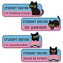 CNhoqc New Student Driver Magnets, 4Pcs Black Cat Please Be Patient Magnets