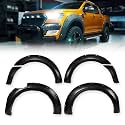 CNNELL Fender Flares Compatible with Ford Ranger T6 2011-2018 (2015-2018 Model Must Remove Factory Mudflaps) Front Rear Wheel Flares Smooth Matte Black Finish Pocket Rivet Style 4pcs