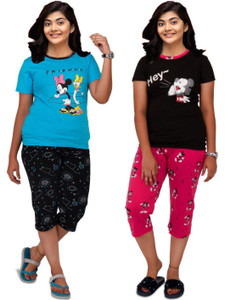 cnt kids nightwear girls printed cotton blend
