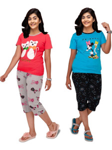cnt kids nightwear girls printed cotton blend