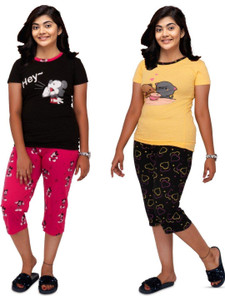 cnt kids nightwear girls printed cotton blend
