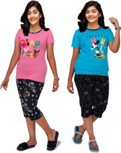 cnt kids nightwear girls printed cotton blend