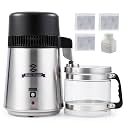 CO-Z 4L Brushed Stainless Steel 750W Countertop Water Distiller, Glass Pot