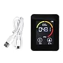 CO2 Detector Carbon Dioxide Monitor Air Quality Sensor with Real Time Concentration Display Fast Detection for Greenhouse Planting Laboratory Home ABS Material (Black)