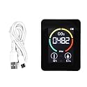 CO2 Detector Carbon Dioxide Monitor Air Quality Sensor with Real Time Concentration Display Fast Detection for Greenhouse Planting Laboratory Home ABS Material (White)