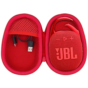 co2crea hard carrying case for jbl clip 5 portable mini speaker red