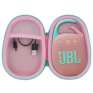 co2crea hard carrying case for jbl clip 5 portable mini speaker pink