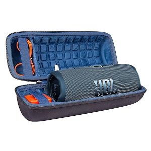 co2crea hard travel case for jbl charge 4 portable bluetooth speaker ouside black and inside blue